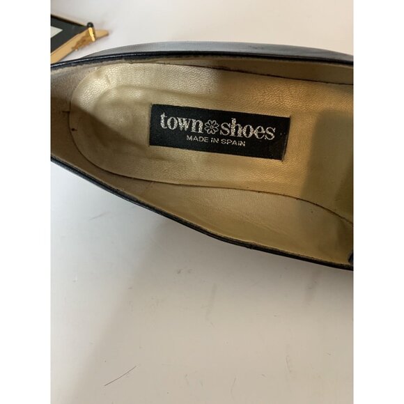 Black Slip On Leather Flats Loafer Shoes Horse Accents Spain Womens Sz 9 - Picture 10 of 10